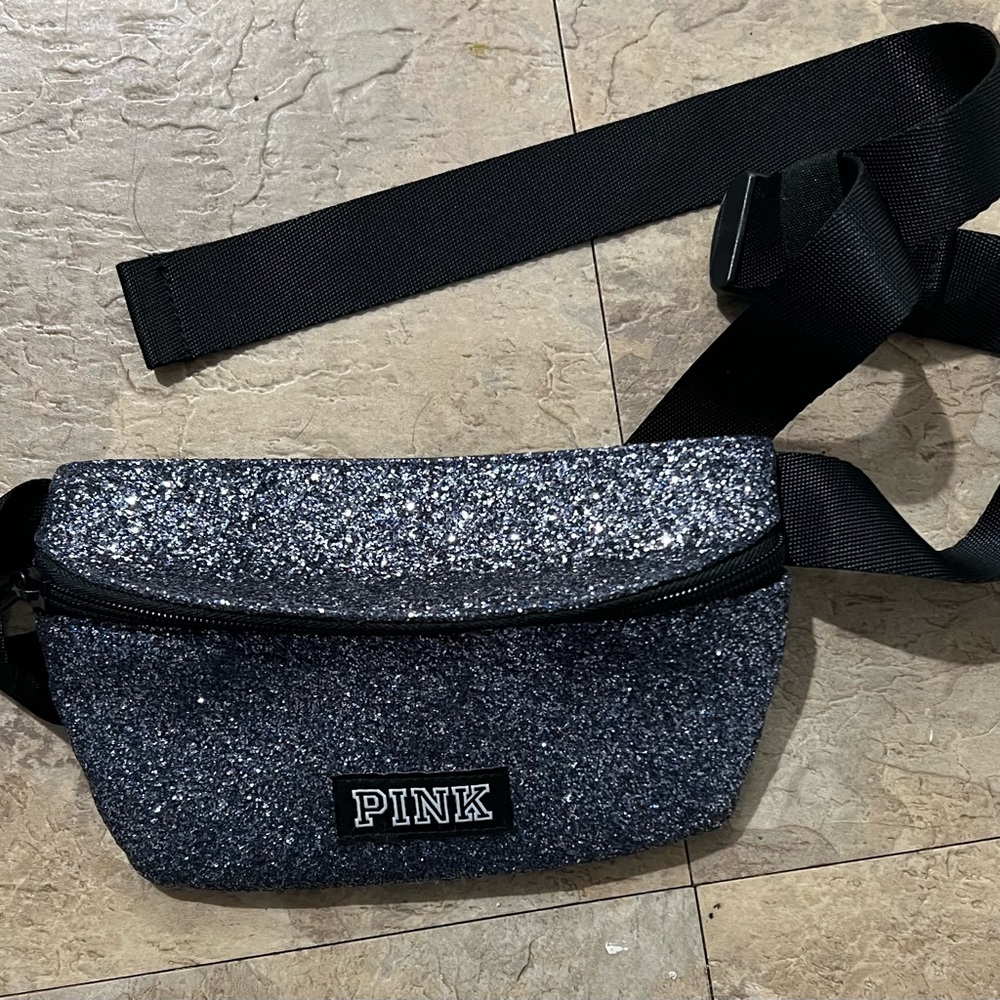 Glittery Black Waist Bag